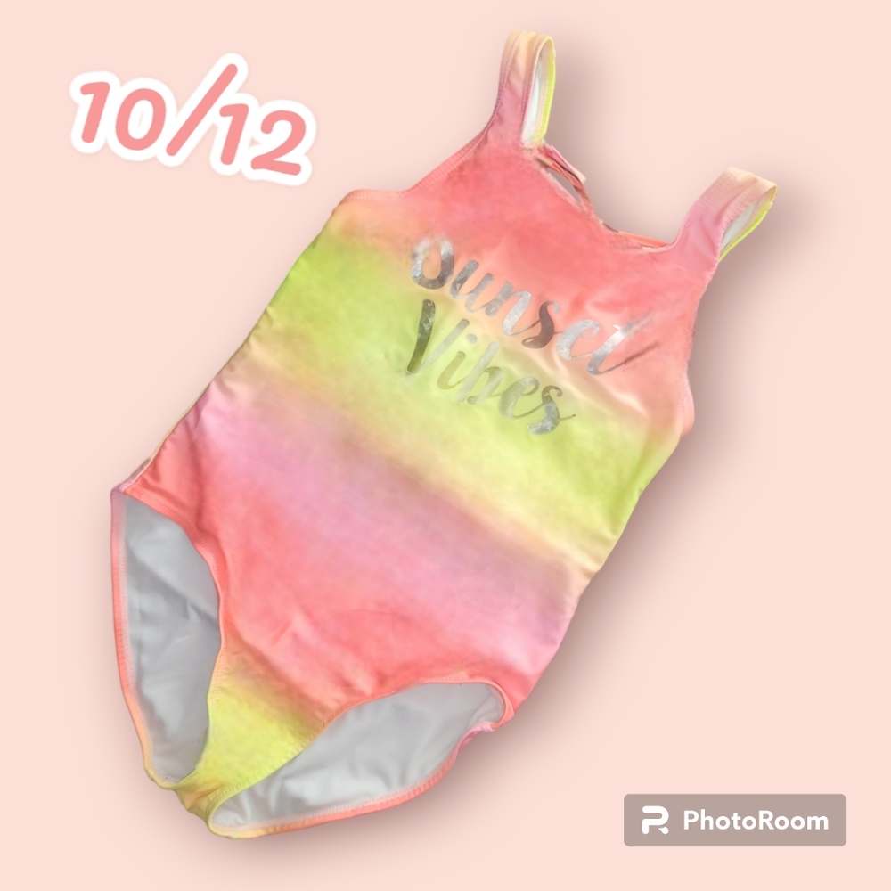 Sunset Vibes one piece grieves Bathing Suit size 10/12